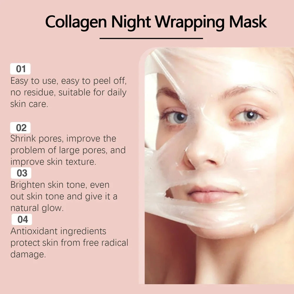 Korean Deep Collagen Mask Peel Off Mask Face Anti Wrinkle Lifting Skin Care Masks Bio Pack Night Wrapping Woman Overnight Skin